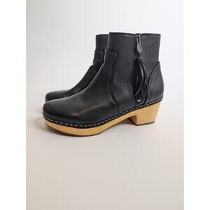 Patricia Nash Rafael Women's Booties Black Leather Retro Zip Chunky Heel 9M